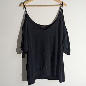 Torrid Black Cold Shoulder Classic Essential Blouse Top Women's Size 3X